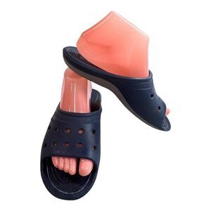 Crocs Baya Slide Sandal Mens 6 Womens 8 Solid Black Lightweight Water Friendly